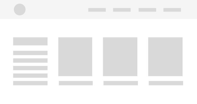 Screenshot of a website layout with image placeholders and navigation elements.